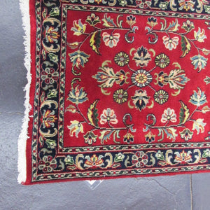 2'6 x 8'6 Indo Sarouk Red/Blue #74940