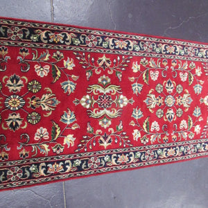 2'6 x 8'6 Indo Sarouk Red/Blue #74940