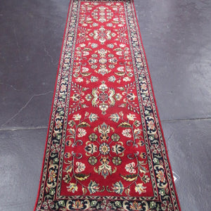 2'6 x 8'6 Indo Sarouk Red/Blue #74940