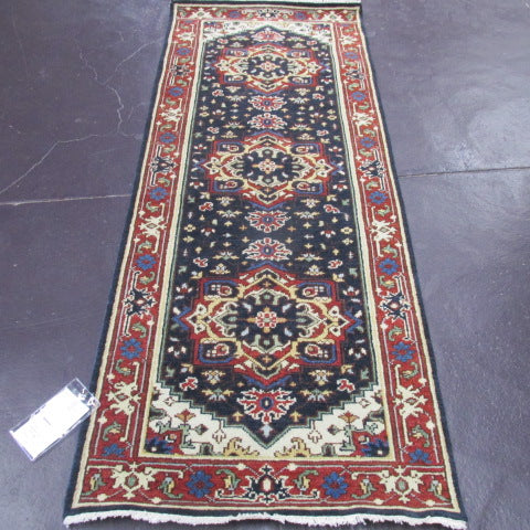 3 x 7'9 Indo Heriz Blue/Red #75023