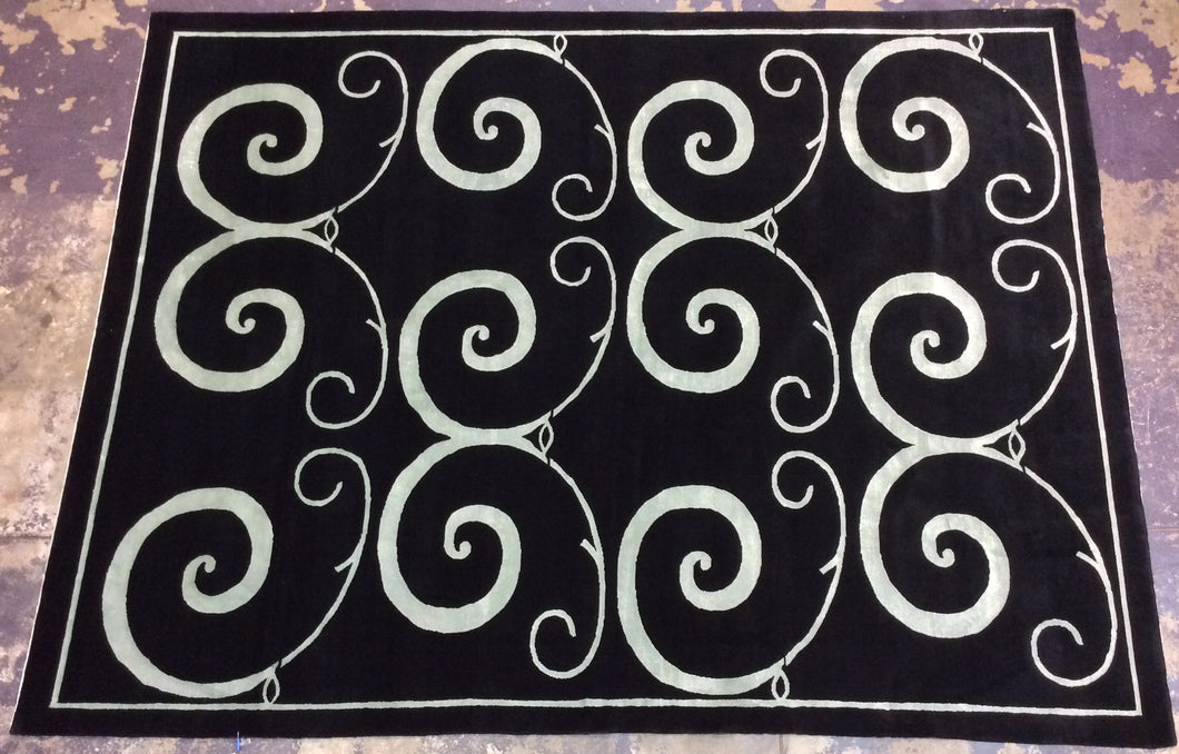 Contemporary 9 x 12 Black Discount Rug #70600