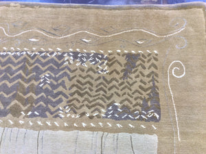 Contemporary 6 x 9 Gold Brown Discount Rug #14587