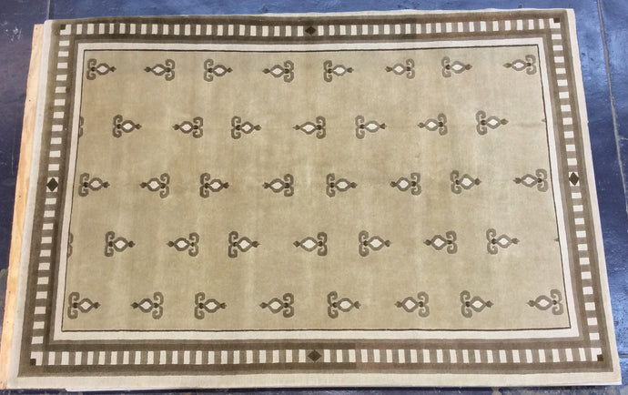 Contemporary 6 x 9 Beige Discount Rug #50644