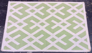 4x6 Green Kilim Rug #67665 – Handcrafted in India | Roys Rugs