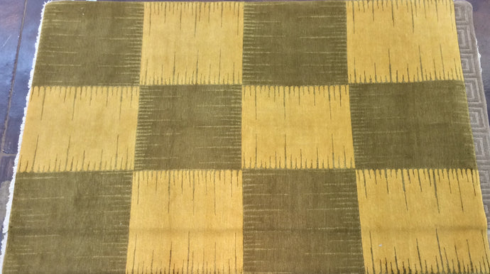 Contemporary 6 x 9 Gold, Green Discount Rug #51425