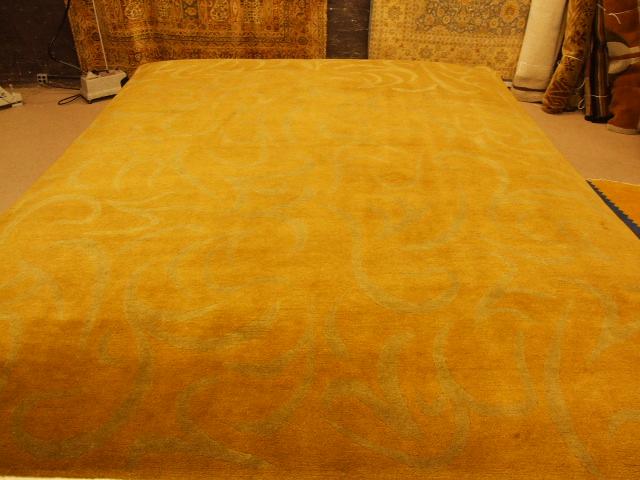 Contemporary 9 x 12 Gold Discount Rug #2067