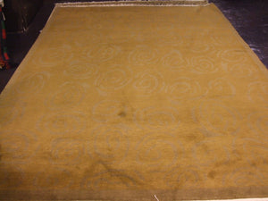 Contemporary 9 x 12 Gold Discount Rug #2189