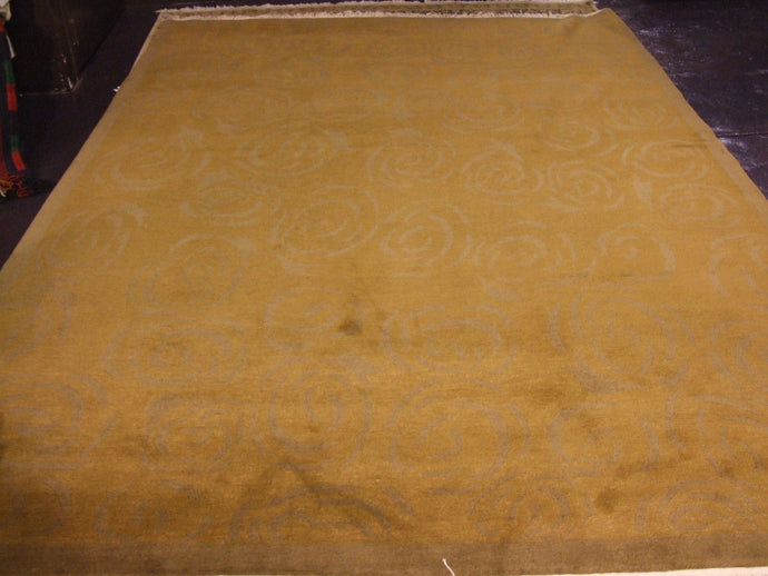 Contemporary 9 x 12 Gold Discount Rug #2189