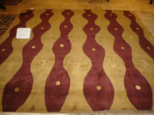 Contemporary 10 x 10 Green Discount Rug #2588