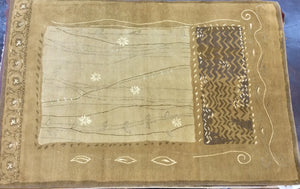 Contemporary 6 x 9 Gold Brown Discount Rug #14587