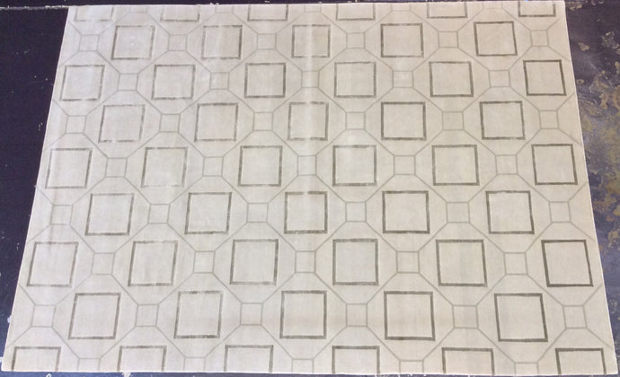 Contemporary 9 x 12 Ivory Discount Rug #70686