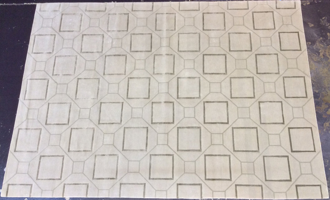 Contemporary 9 x 12 Ivory Discount Rug #70686