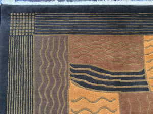 Contemporary 6 x 9 Multi-Color Discount Rug #53541