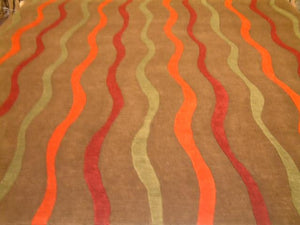 Contemporary 8 x 10 Brown, Multi-Color-Color Rug #51437