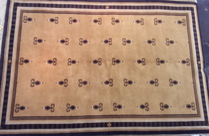 Contemporary 8 x 10 Gold Black Discount Rug #9776