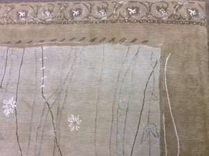 Contemporary 6 x 9 Gold Brown Discount Rug #14587