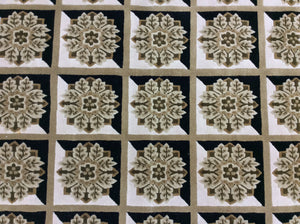 Contemporary 6 x 9 Black, Gold Rug #6938