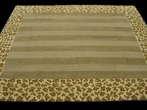 Contemporary 7 x 8 Gold Discount Rug #9403