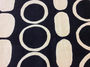 Contemporary 6'7 x 9'10 Black, Ivory Discount Rug #25126