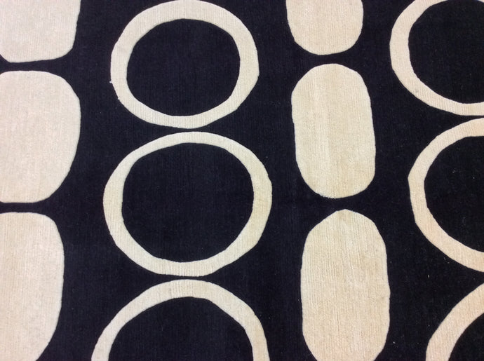 Contemporary 6'7 x 9'10 Black, Ivory Discount Rug #25126