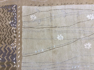 Contemporary 6 x 9 Gold Brown Discount Rug #14587