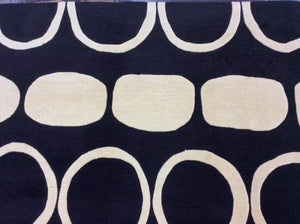 Contemporary 6'7 x 9'10 Black, Ivory Discount Rug #25126