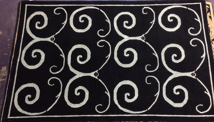 Contemporary 6 x 9 Black Discount Rug #70755