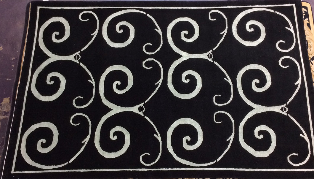 Contemporary 6 x 9 Black Discount Rug #70755