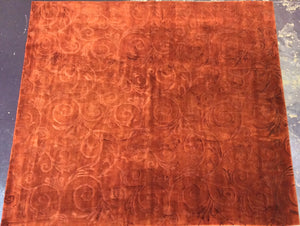 9x10 Red Contemporary Rug #70487 from India | Roys Rugs