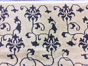 Contemporary 6 x 9 Black Green Discount Rug #50790