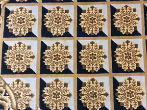 Contemporary 6 x 9 Black, Gold Rug #18689