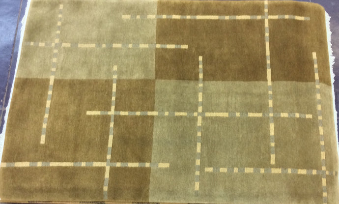 Contemporary 6 x 9 Grey, Brown Rug #1658