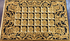 Contemporary 6 x 9 Black, Gold Rug #18689