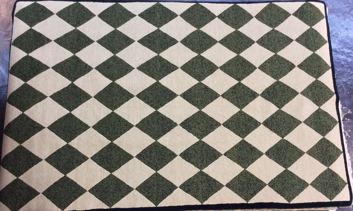 Contemporary 6 x 9 Ivory Green Discount Rug #3756